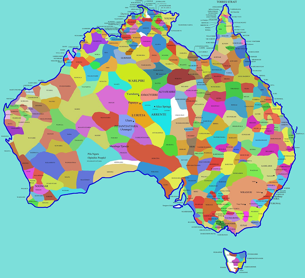 Traditional Tribes Map Of Australia 